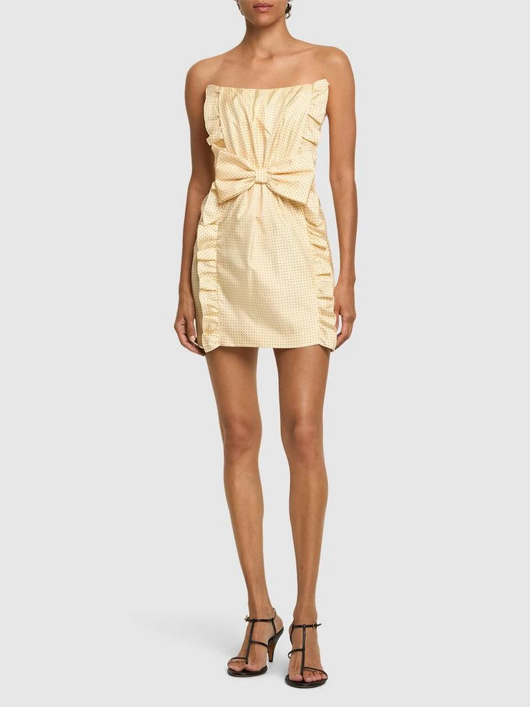 Alessandra Rich Polka Dot Silk Twill Mini Bustier Dress 1
