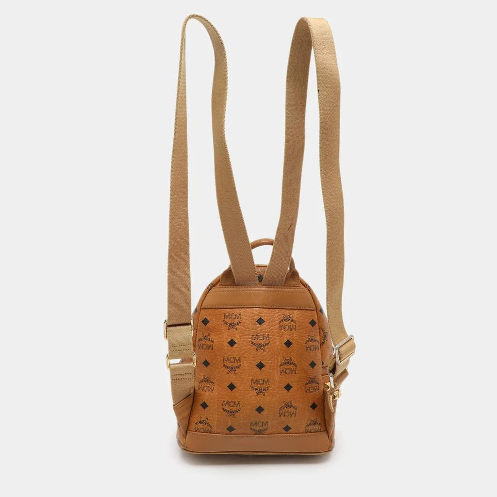 MCM MCM Cognacn Visetos Coated Canvas and Leather Studs Stark Backpack 4