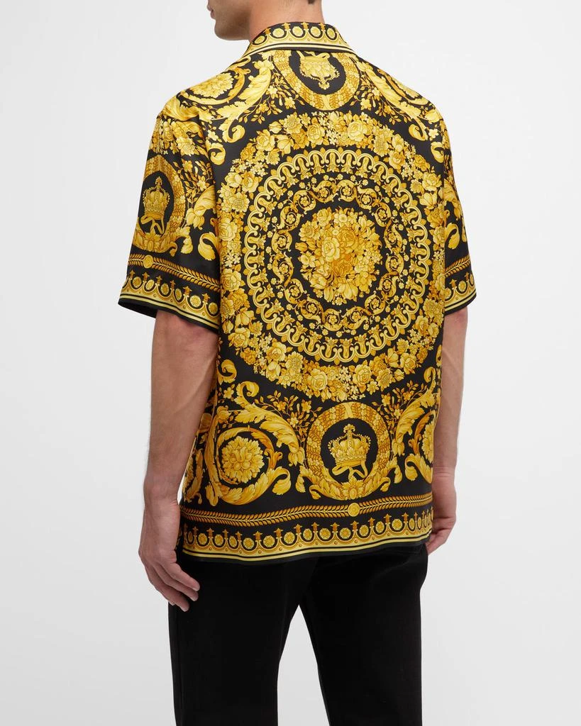 Versace Men's Barocco Silk Camp Shirt 4