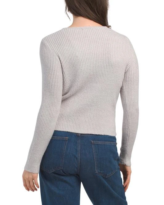 Rachel Zoe Lounge Ribbed Cut Out Sweater 2