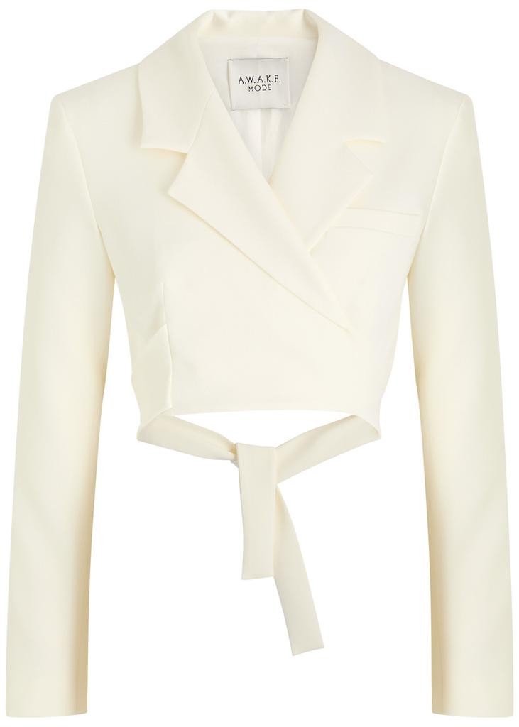 A.W.A.K.E MODE Cropped wrap-around blazer