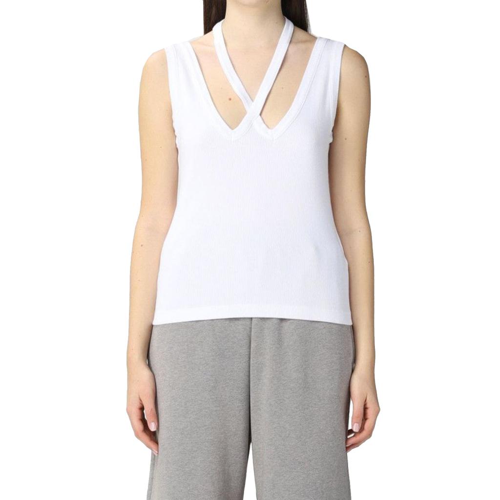 MM6 Mm6 Maison Margiela Ribbed Cotton Top