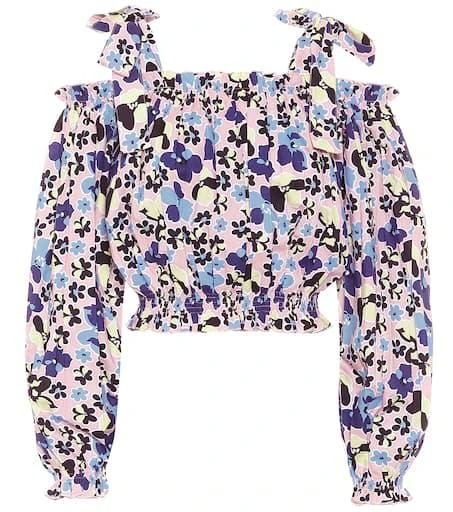 Alexandra Miro Gypsy floral cotton crop top 1