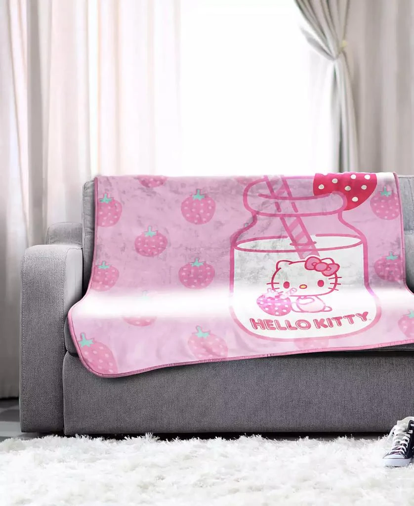 Hello Kitty Strawberry Milk Silk Touch Throw, 60" x 46" 5