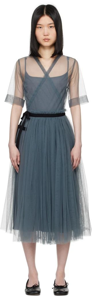 Molly Goddard Gray Layered Midi Dress 1
