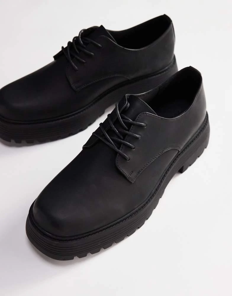 ASOS ASOS DESIGN chunky lace up derby shoes in black 1