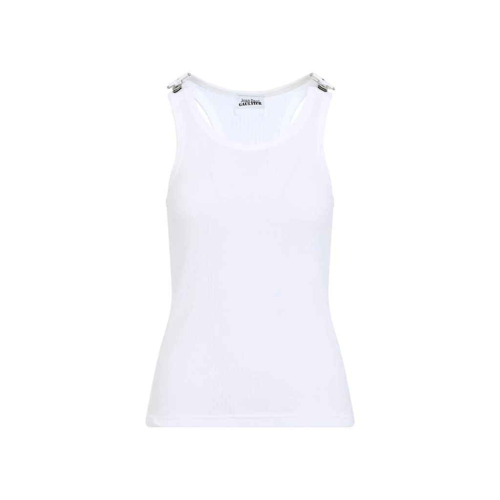 Jean Paul Gaultier RIBBED TANK TOP WITH OVERALL BUCKLES 1