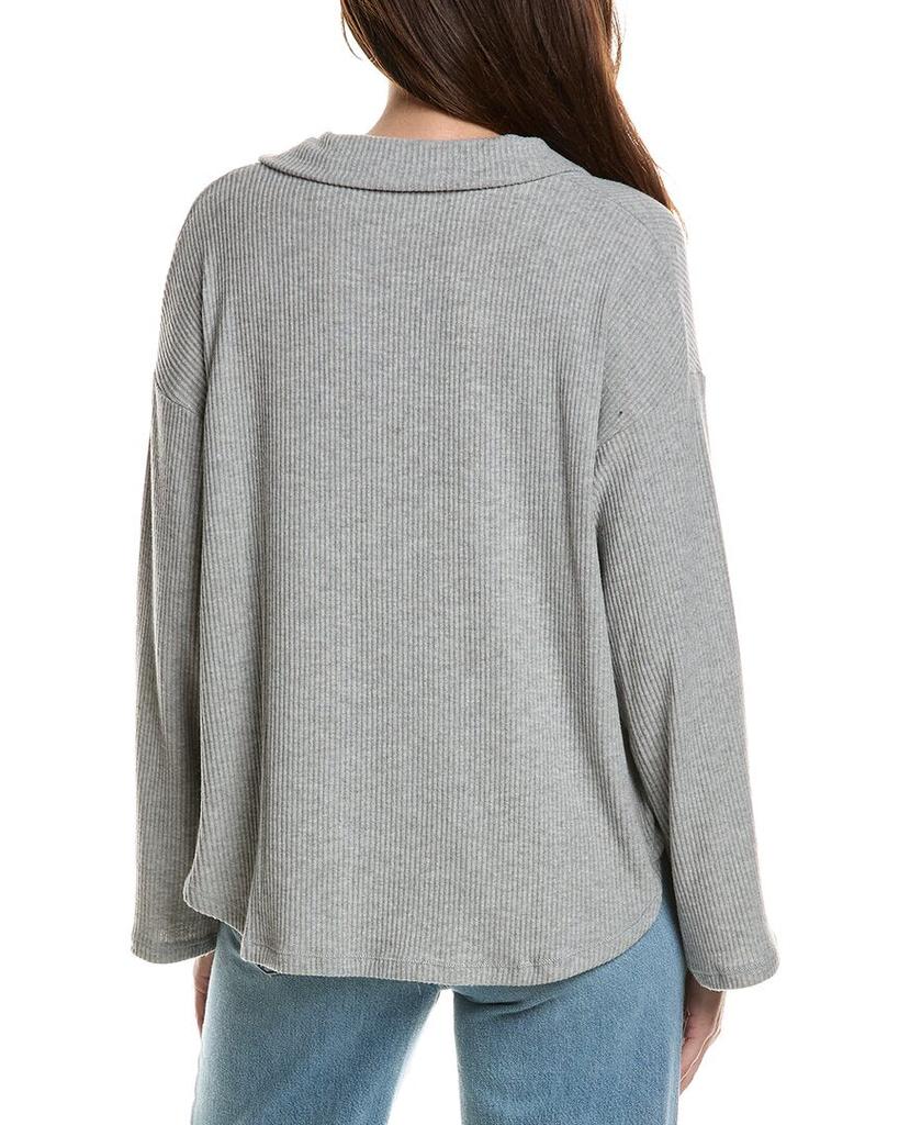 Project Social T Project Social T Zoey Brushed Rib Collared Pullover