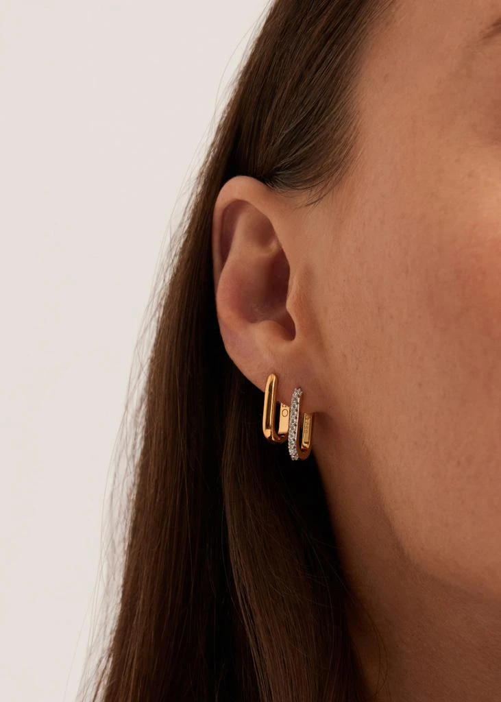 Missoma Pavé Ovate 18kt gold vermeil hoop earrings 2