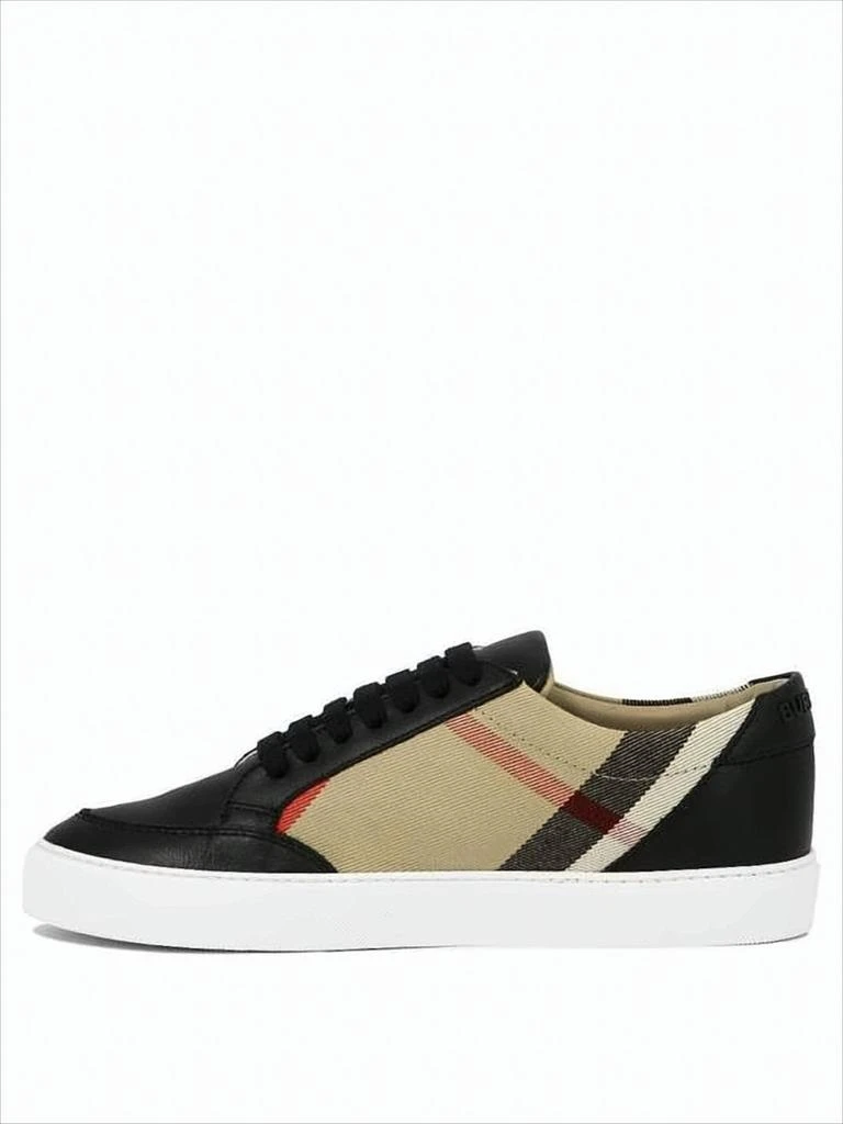 Burberry Check Panel Low-Top Sneakers with Smooth 3