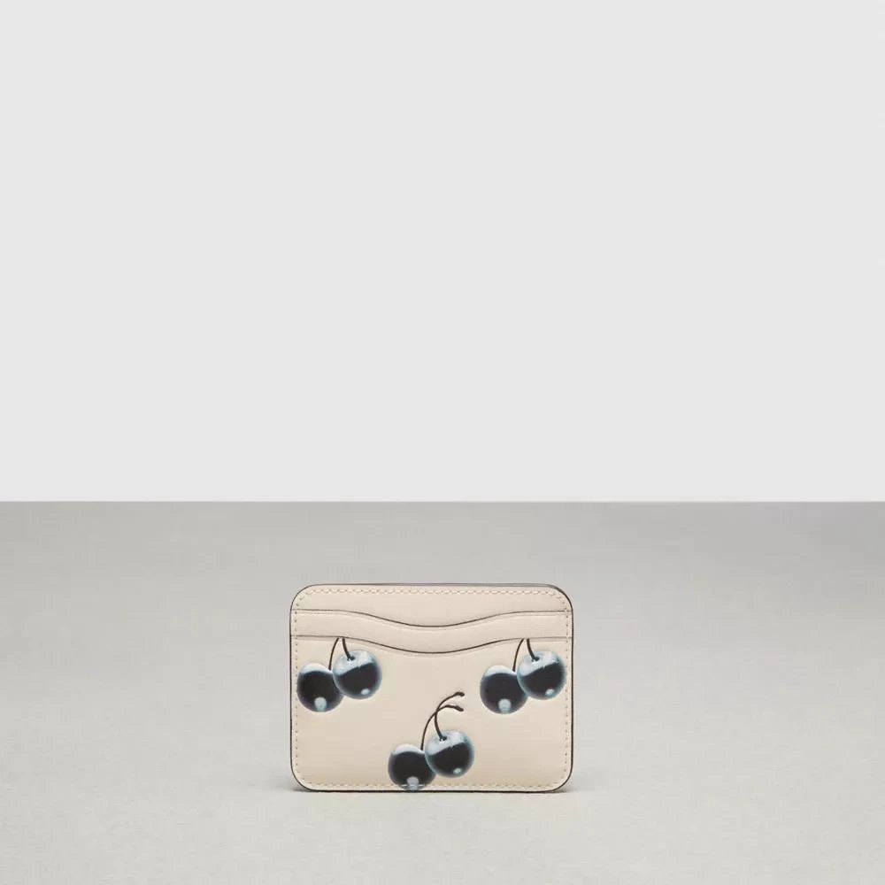 Coach Wavy Card Case In Coachtopia Leather With Cherry Print 1