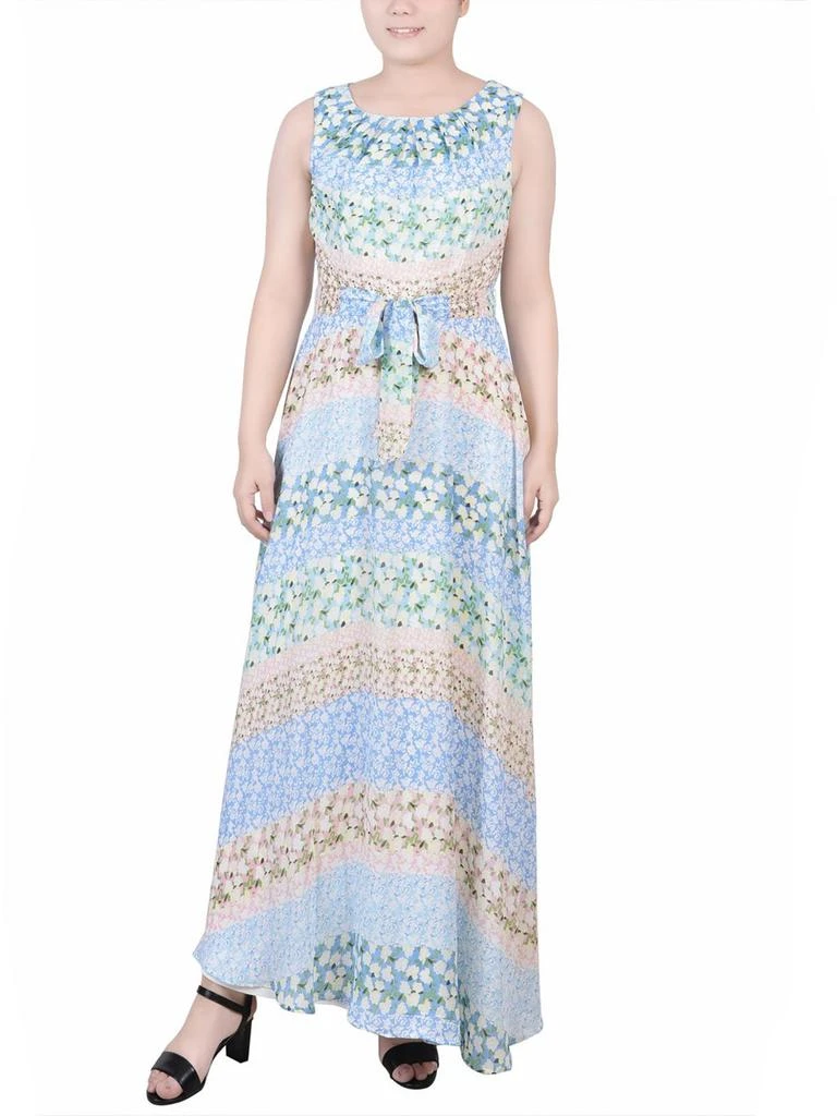 NY Collection Petites Womens Chiffon Floral Maxi Dress 4