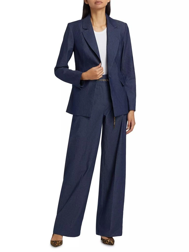 If Only Studio Stretch-Denim Single-Breasted Blazer 2