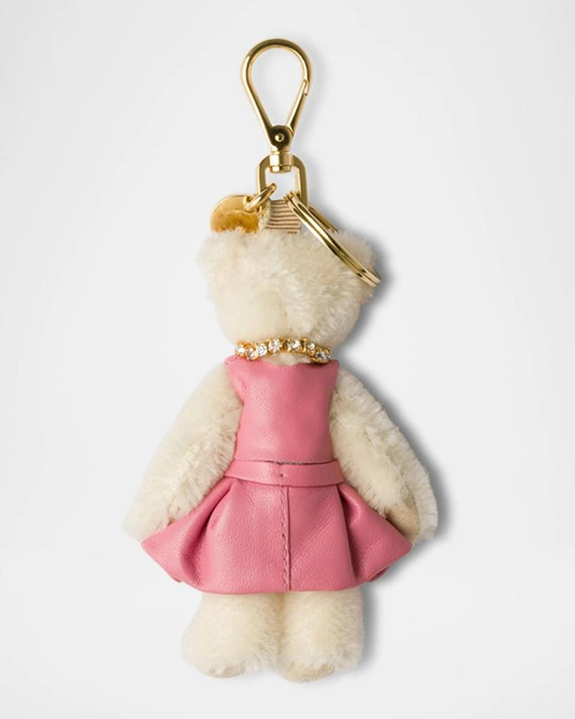 Prada Teddy Bear Bag Charm with Metal Ring 2