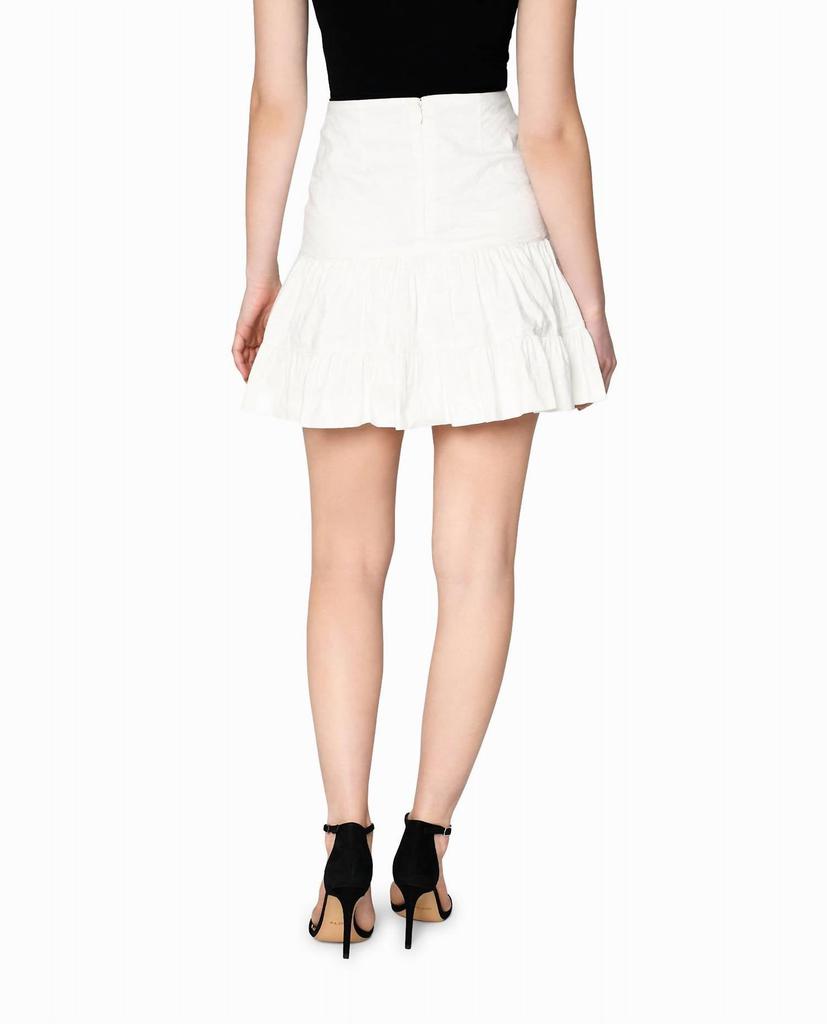 Nicole Miller Cotton Metal Flounce Mini Skirt