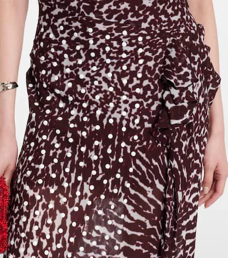 Dries Van Noten Printed draped one-shoulder midi dress 5