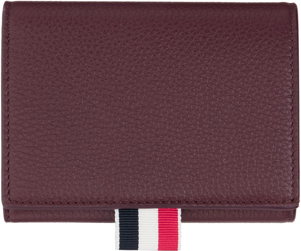 Thom Browne Burgundy Soft Pebble Grain Trifold Wallet