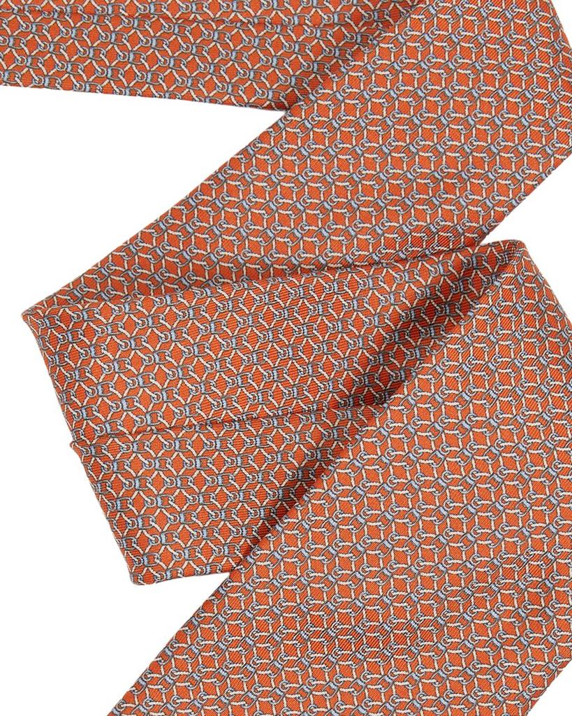 REISS Orta Bright Orange Geo Chain Silk Tie