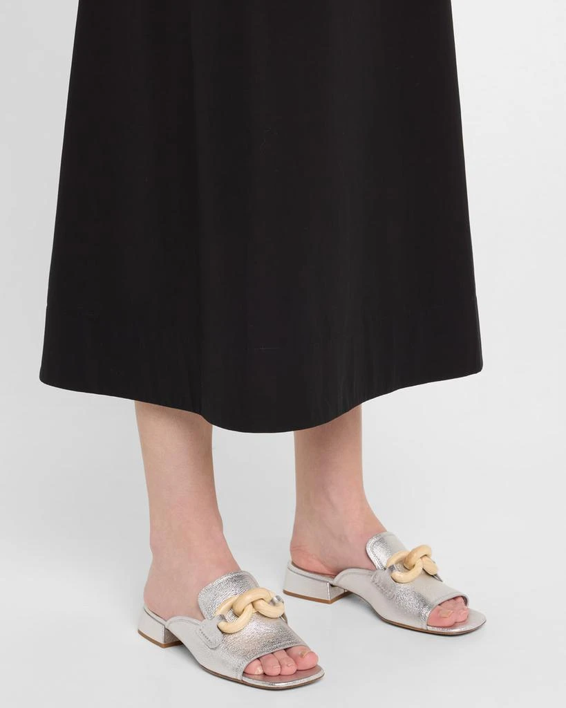 Pedro Garcia Enna Metallic Leather Chain Loafer Mules 2