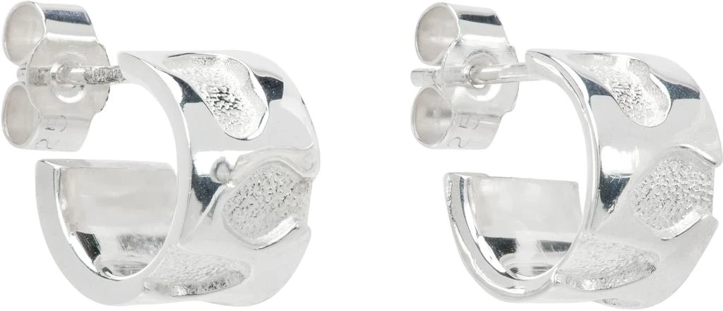 Ellie Mercer Silver Texture Hoop Earrings 2