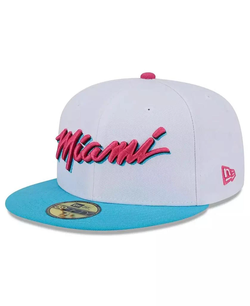 New Era Men's White Miami Heat 2024/25 City Edition Alternate 59FIFTY Fitted Hat 3