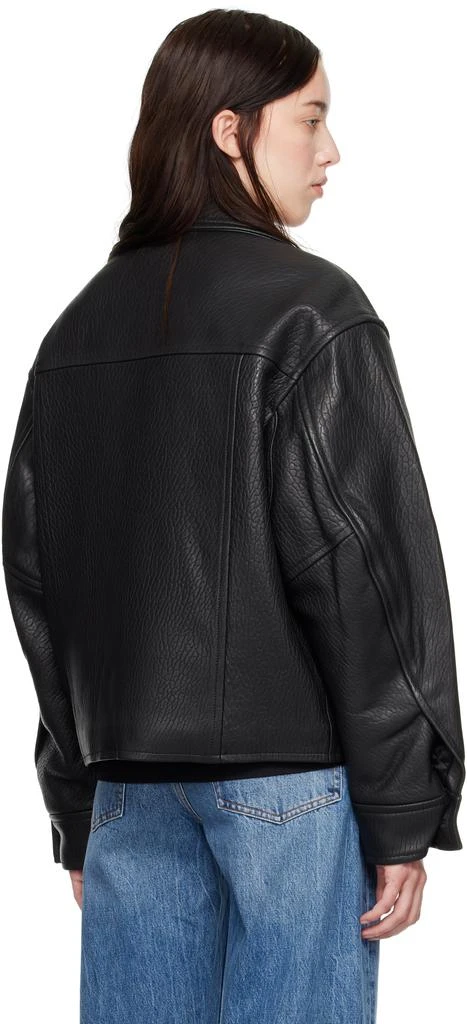 Alexander Wang Black Lambskin Trucker Leather Jacket 3