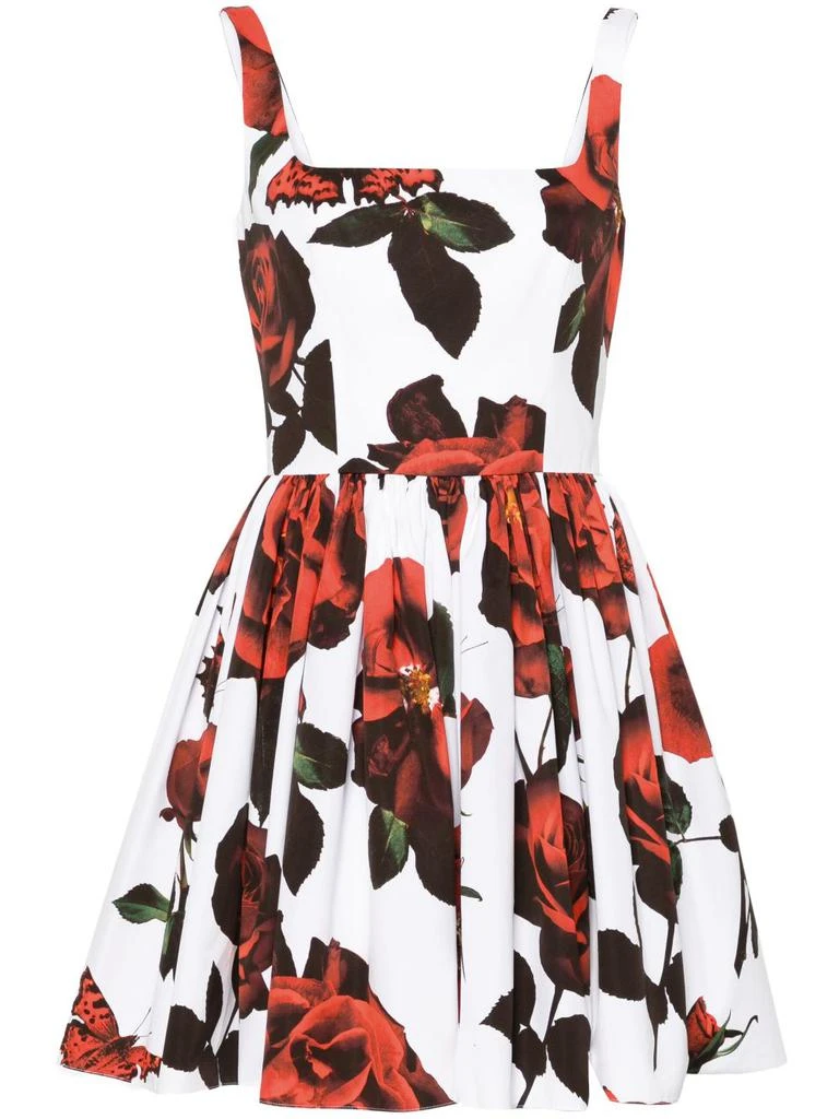 Alexander McQueen ALEXANDER MCQUEEN - Rose Print Flared Mini Dress 1
