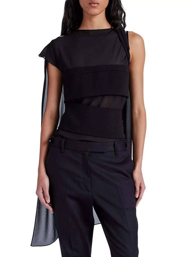Proenza Schouler Aurora Chiffon Sleeveless Top 3