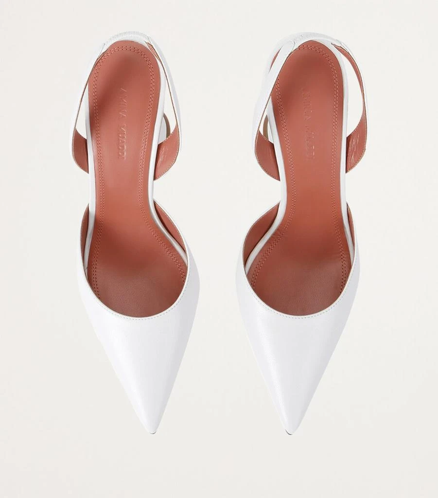Amina Muaddi Leather Holli Slingback Pumps 95 4