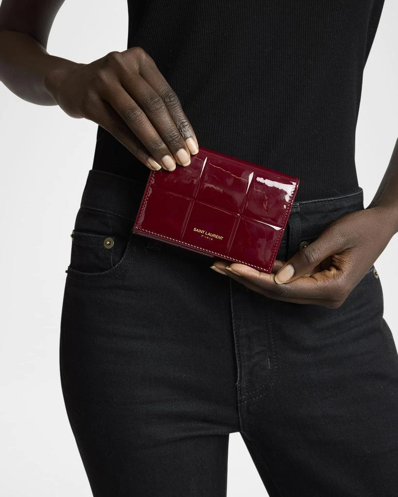 Yves Saint Laurent Slim Trifold Wallet in Patent Quilted Leather 2