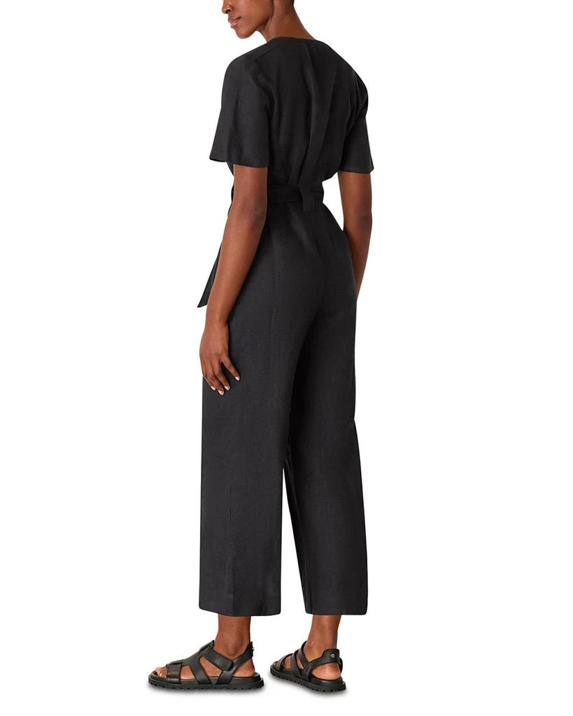 Whistles Fiona Linen Button Front Jumpsuit 4