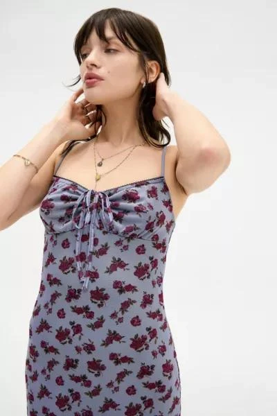 Urban Outfitters UO Floral Tie-Front Mesh Maxi Dress 2