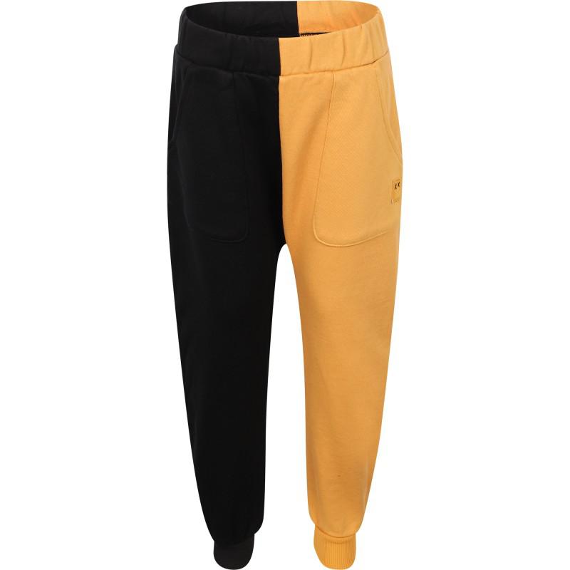 Rock Your Baby Easy tiger sweatpants in two toned color black and mustard