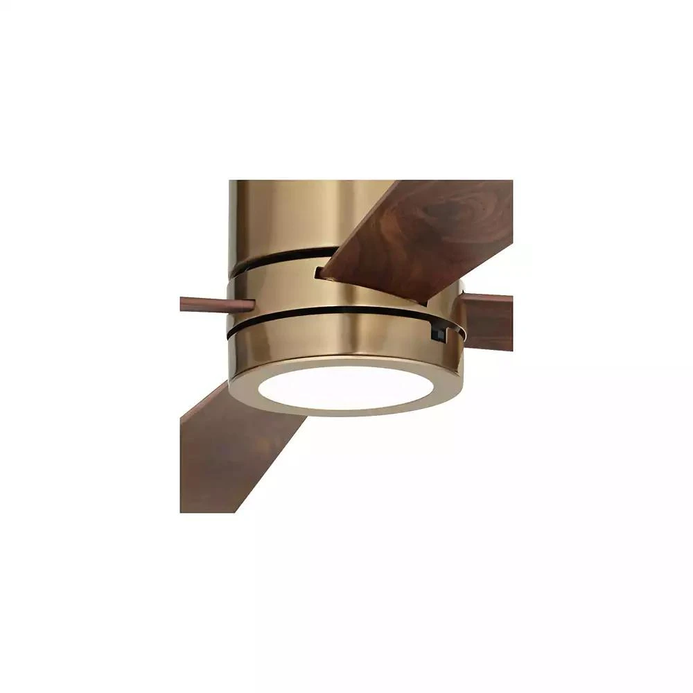 Casa Vieja 52" Revue Modern Indoor Hugger Ceiling Fan with LED Light Remote Control Bronze Soft Brass Walnut Opal Glass for Living Room Kitchen House 4