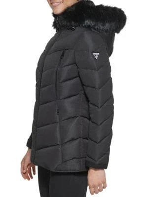 Guess Faux Fur Lined Hooded Puffer Jacket 3