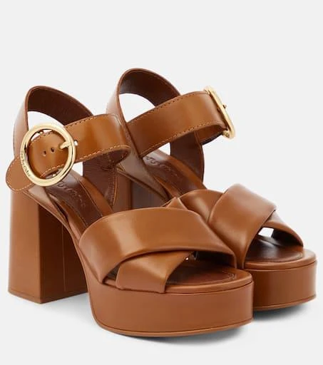 See by Chloé Lyna leather platform sandals 1