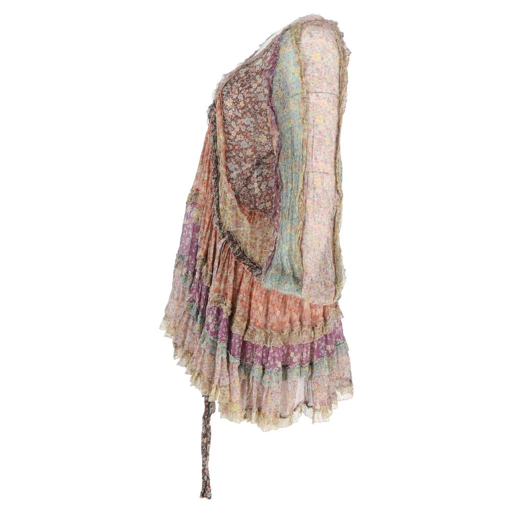 Zimmermann Carnaby Floral Print Mini Tiered Dress in Multicolor Silk 2