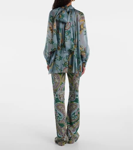 ETRO Printed ruched silk top 3