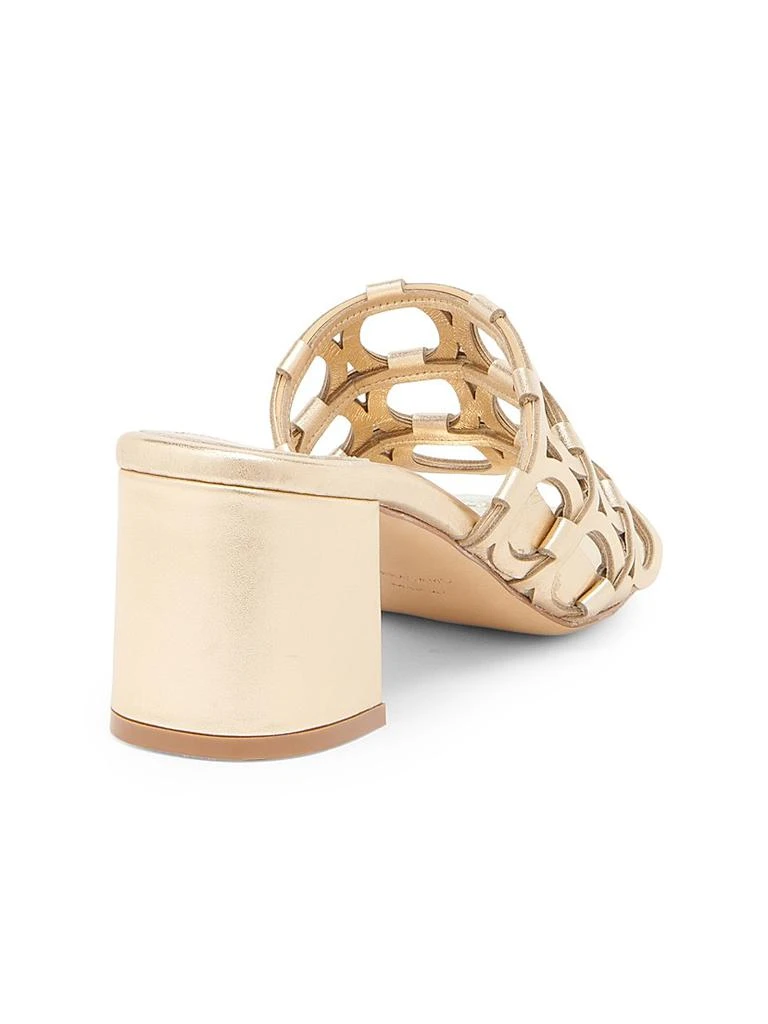 Salvatore Ferragamo Erne 55MM Cut-Out Metallic Leather Mules 3