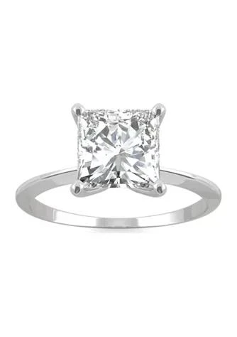 Charles 
Colvard 7/8 ct. t.w. Lab Created Moissanite Princess Solitaire Ring in 14k White Gold