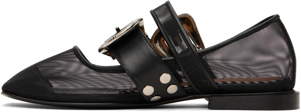 Toga Pulla Black Metal Mesh Ballerina Flats 3