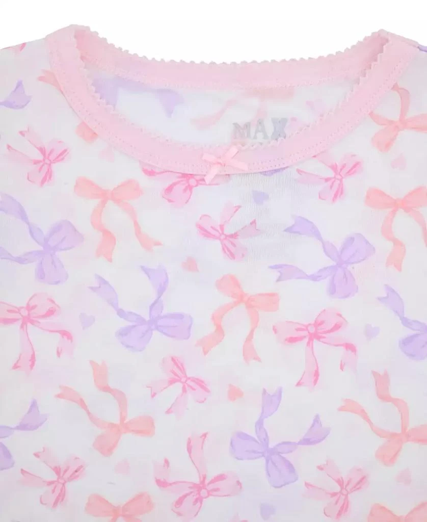 Max & Olivia Baby and Toddler Girls 3-Piece Bow Print Pajama Set 3