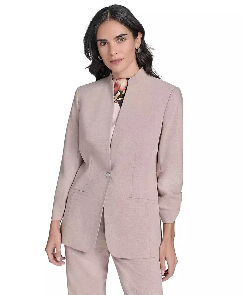 Calvin Klein Petite 3/4-Sleeve One-Button Blazer 1