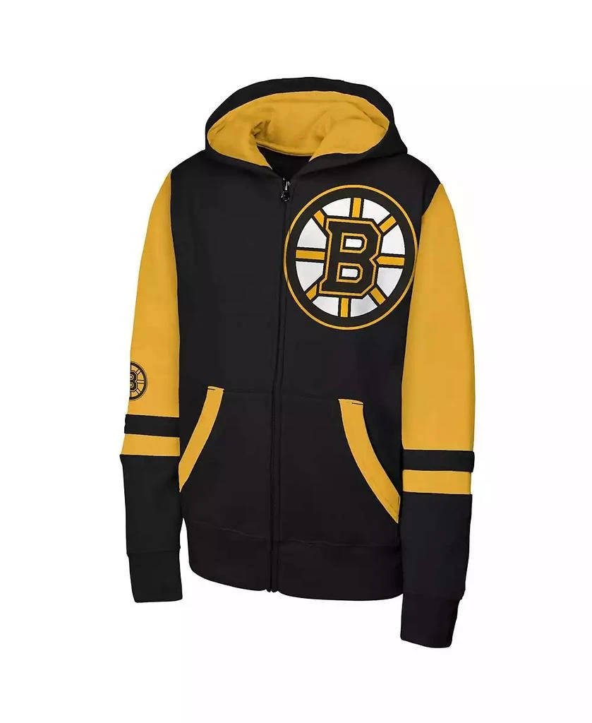 Outerstuff Big Boys and Girls Black Boston Bruins Face Off Full-Zip Hoodie 3