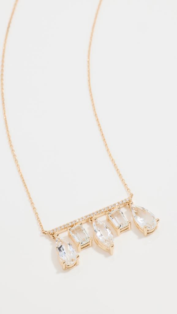 Suzanne Kalan 14k Gold Mixed White Topaz Pendant Necklace