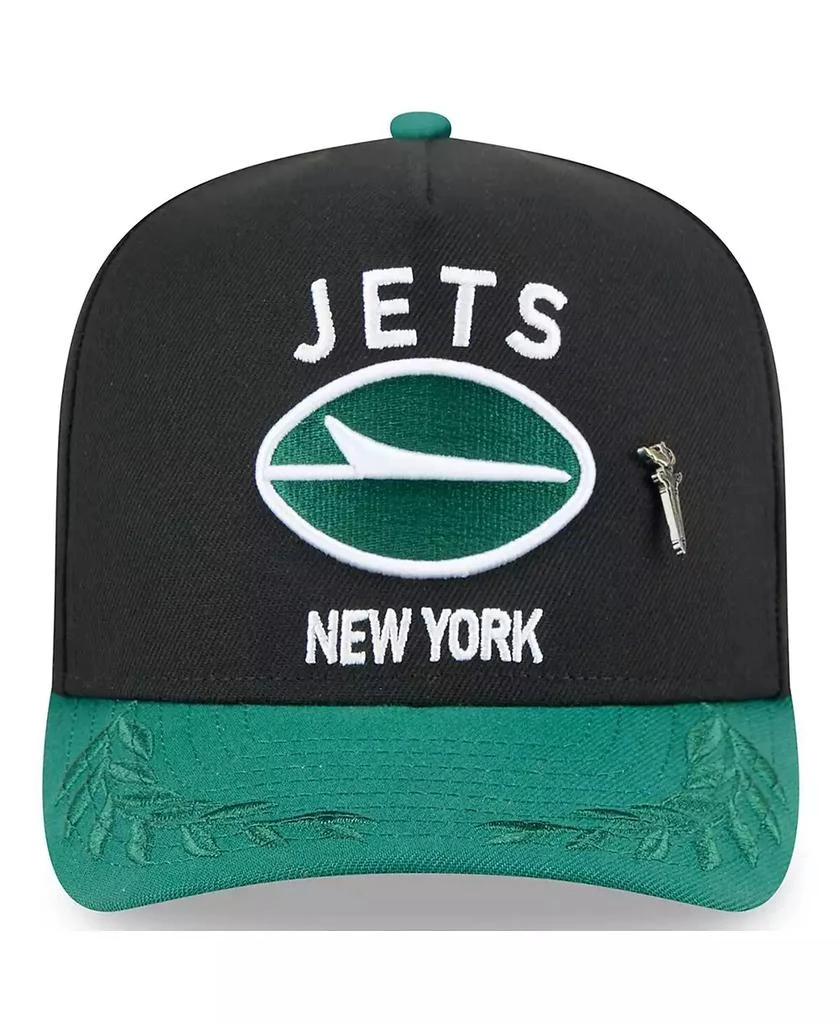 New Era Men's Black/Green New York Jets 2025 NFL Draft On Stage A-Frame 59FIFTY Fitted Hat 5