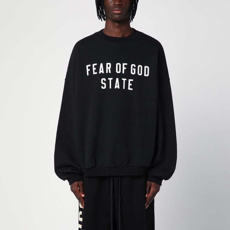 Essentials Black Crewneck Long Sleeve T-shirt - T-Shirts