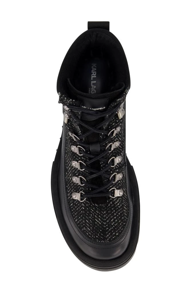 KARL LAGERFELD PARIS Mixed Media Lug Sole Combat Boot 4