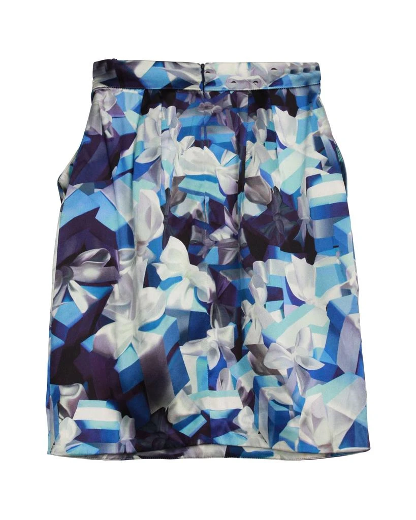 MARY KATRANTZOU Printed Skirt in Blue Silk 2