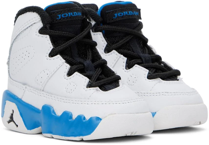 Jordan Baby White & Blue Jordan 9 Retro Sneakers 4